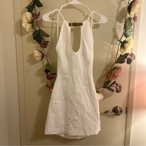 Zara Halter Buckle White Dress - X-Small NWT